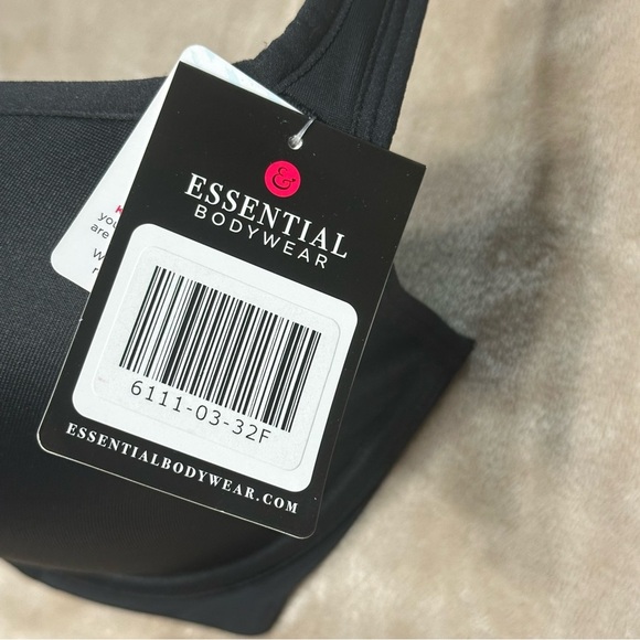Essential Bodywear Abbie Everyday T-Shirt Black Bra #6111 NWT Size 32F - Picture 5 of 6